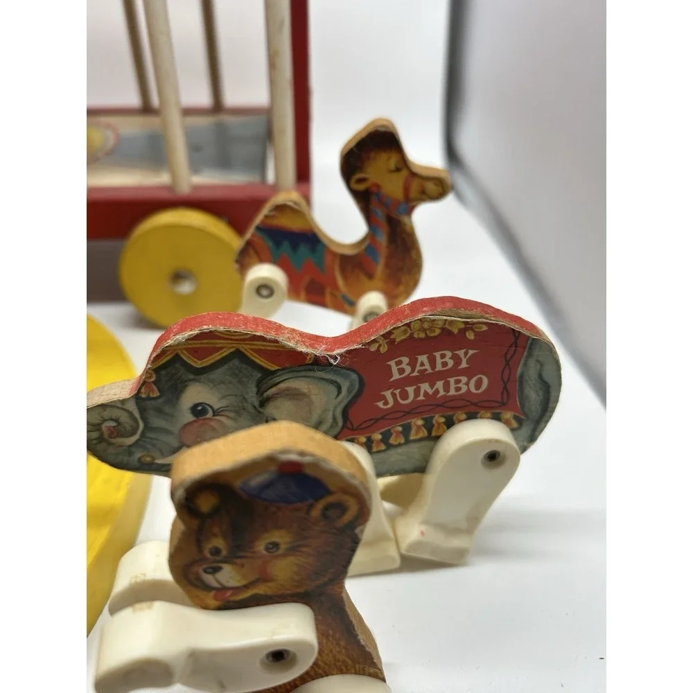 Vintage Fisher Price Circus #900 Wagon Wooden‎ Train 1962